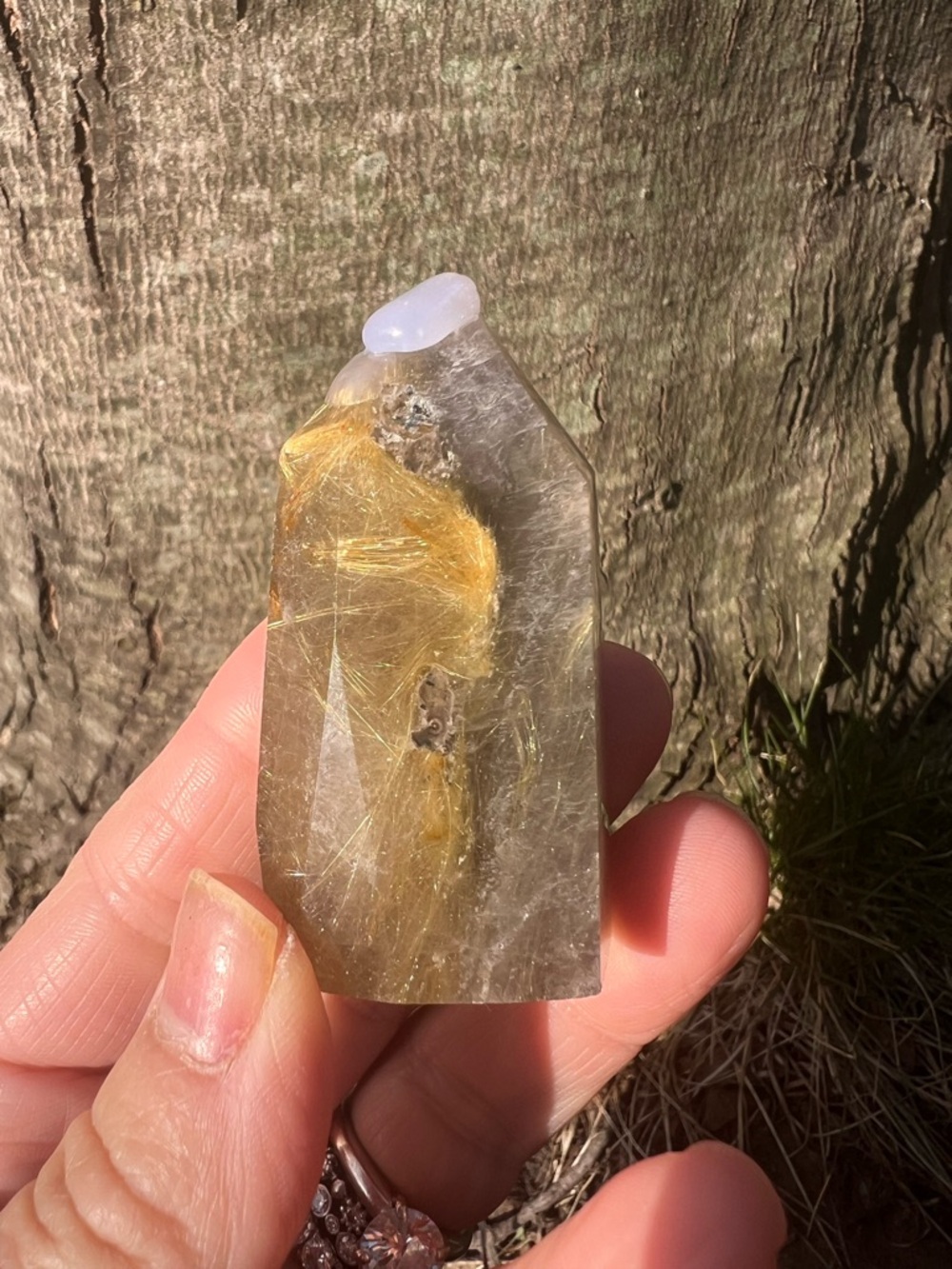 Golden (3) Rutile tower  | Crystal